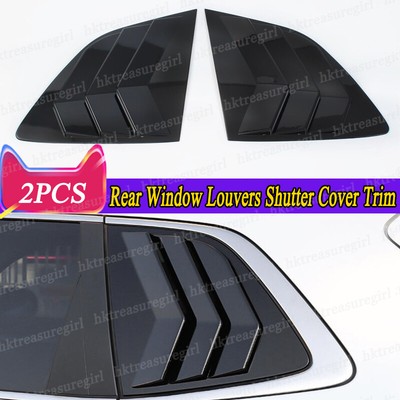 Gloss Black Rear Quarter Window Louver Shutters For 2023-2024 Honda CR-V - ABS Plastic, Easy Install