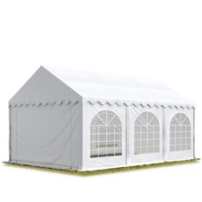 Tendone per Feste 3x6 m, Gazebo PVC 700 N, rinforzo, ignifugo, bianco