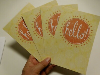 4 Cards American Greetings Encouragement Support BLANK INSIDE HELLO ...