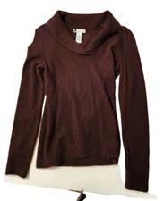 Carole Little - Angora Sweater - Women's Sz XS -  Shawl Collar - Dark Brown