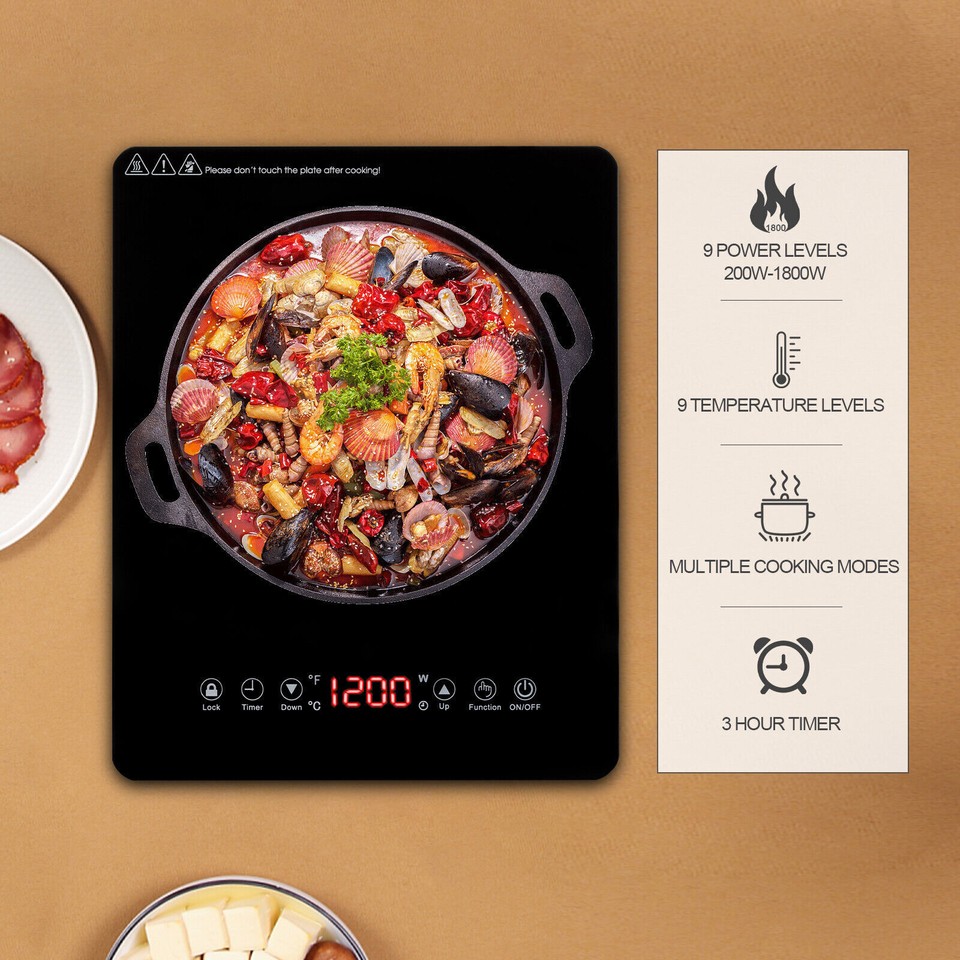 2200W/1800W Portable Induction Cooktop Countertop Cooker Burner Stove