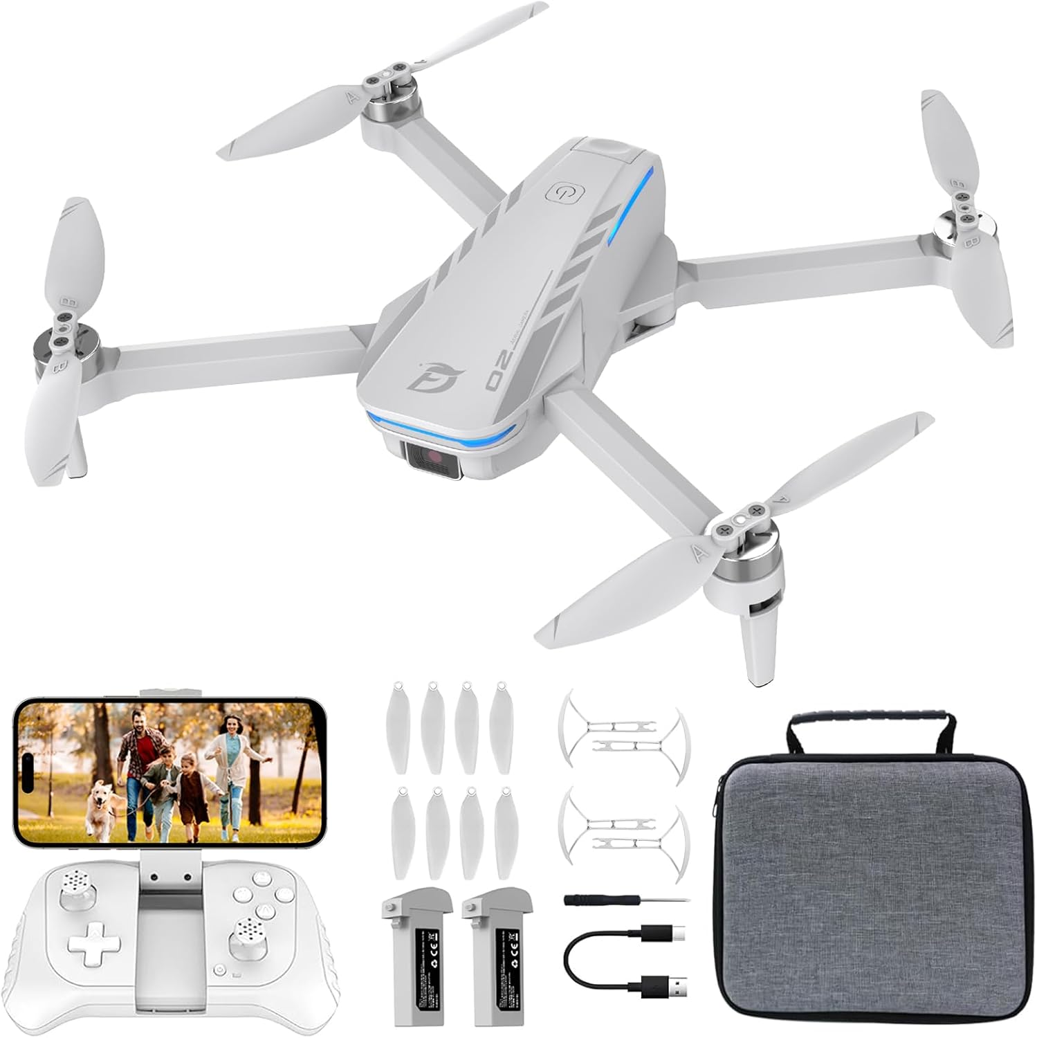 Foldable 1080P HD FPV Drone with Camera for Kids and Beginners - Brushless Motors-image