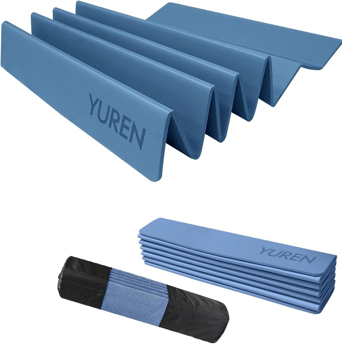 10mm Thick Foldable Yoga Mat - Extra Large 72x31.5 Inch Workout Mat for Home Gym