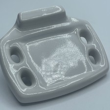 NOS Vintage Porcelain Ice White Dish Toothbrush Holder MCM Retro Restoration