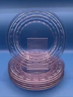 Vintage Pink Purple Depression Glass Plates Set of 6 Oval Pattern Luncheon Salad