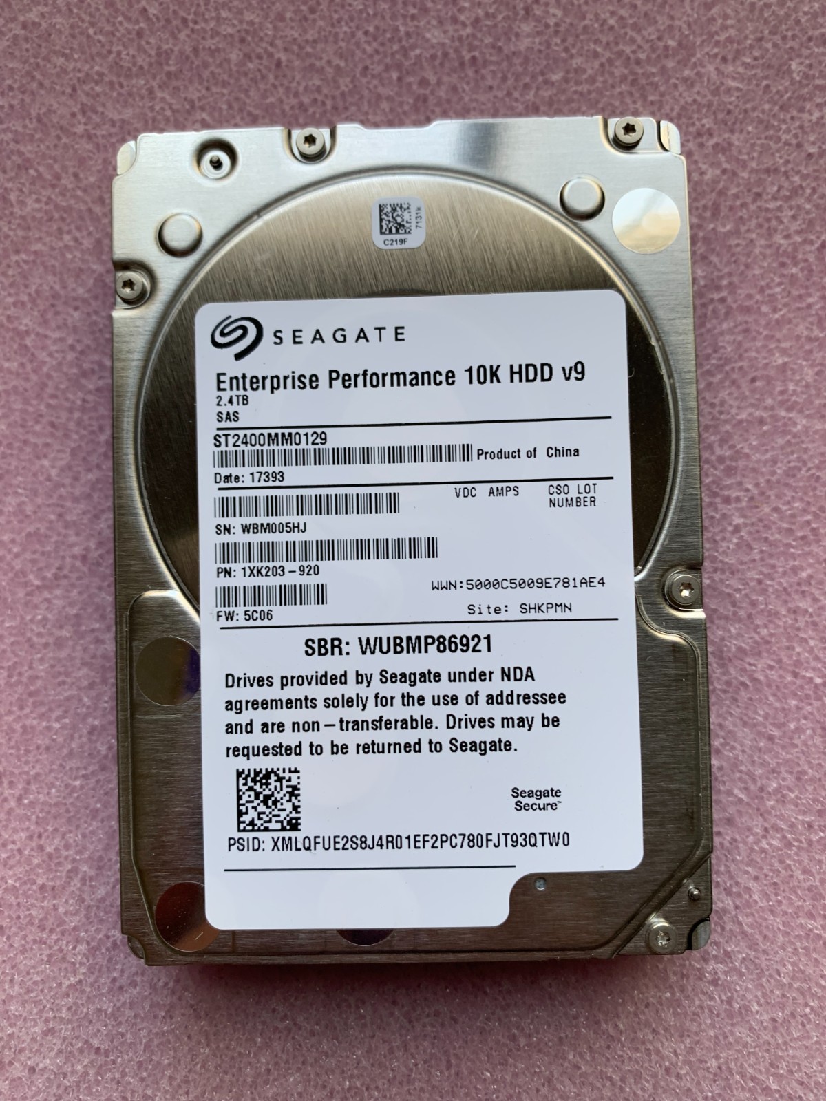 Disco Duro Seagate Exos 10E2400 2.4TB SAS 12Gbps 10K RPM 2.5" SFF 512E 1XK203 ST2400MM0129 Producto de Segundo Uso