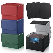 Card Deck Boxs Fit for MTG Deck Box with Black Card Dividers, 4 Pack Horizont...