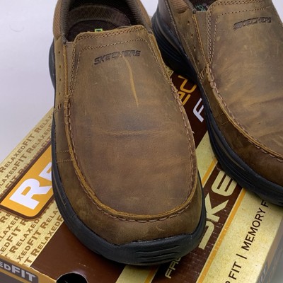Skechers Mens Relaxed Fit Seveno Shoes Brown Leather Slip On  display picture 3