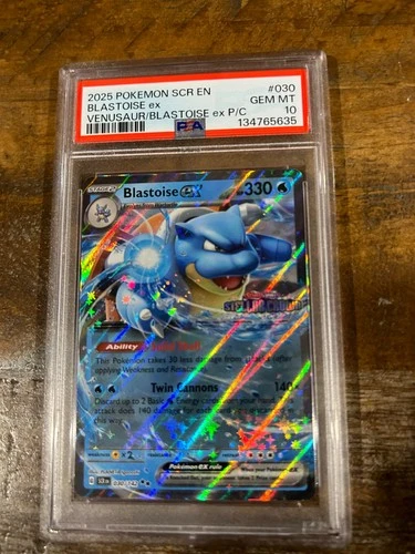 POKEMON 2025 Promo Premium Collection Stellar Crown BLASTOISE EX #030 PSA 10