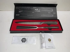 Kessaku 8" Meat Carving Knife and 7" Serving Fork Set - Samurai Series