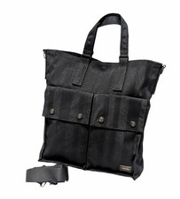 Porter Navy Tote Bag Nylon PVC Coated Used Japan