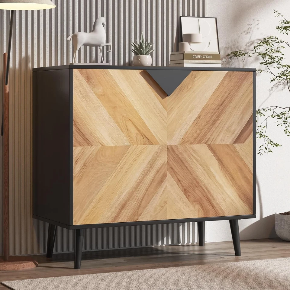 Armário de armazenamento aparador armário buffet para sala de estar, sala de jantar, entrada - Imagem 3 de 4