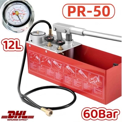 PETOUR Prüfpumpe Abdrückpumpe Manuell Druckprüfpumpe Füllpumpe Befüllpumpe 60bar