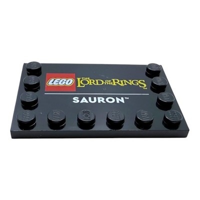 LEGO Herr der Ringe Sauron Namensschild Platte 4x6 bedruckt aus 10373 Display