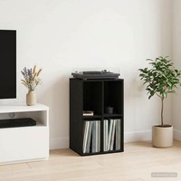 Schallplattenschrank Schwarz Eichen-Optik 44,5 X 36,5 X 74,5 Cm