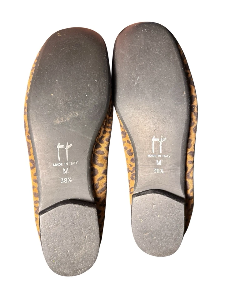 THIERRY RABOTIN 豹纹动物印花鞋女式美国 8.5 平底鞋意大利 — 第 3/4 张图片