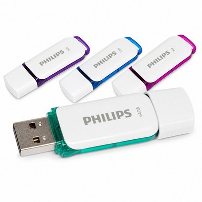 Philips USB 2.0 Stick USB-A 8GB 16GB 32GB 64GB Snow Edition Flash Drive weiß LED