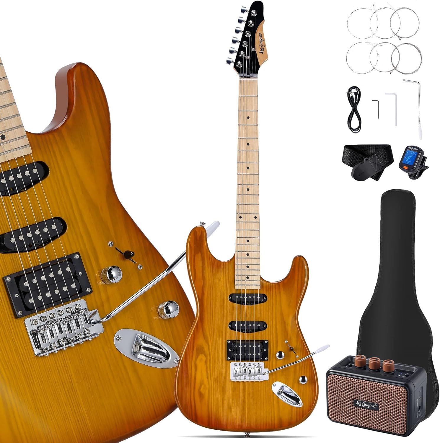 39 Inch Full Size Electric Guitar Kit Electric Guitar Beginner Kits - Portable A