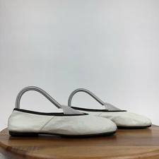 Womens The Row Ivory Canvas Casual Comfort Ballet Flats Slippers Size EU 36