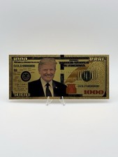 Gold $1000 Novelty Banknote President Donald J. Trump Collectible