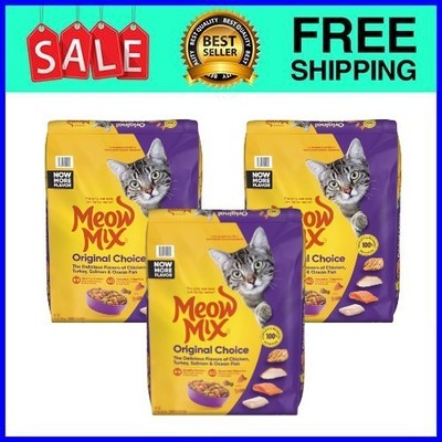 (3 pack) Meow Mix Original Choice Dry Cat Food 16 lb/Bag