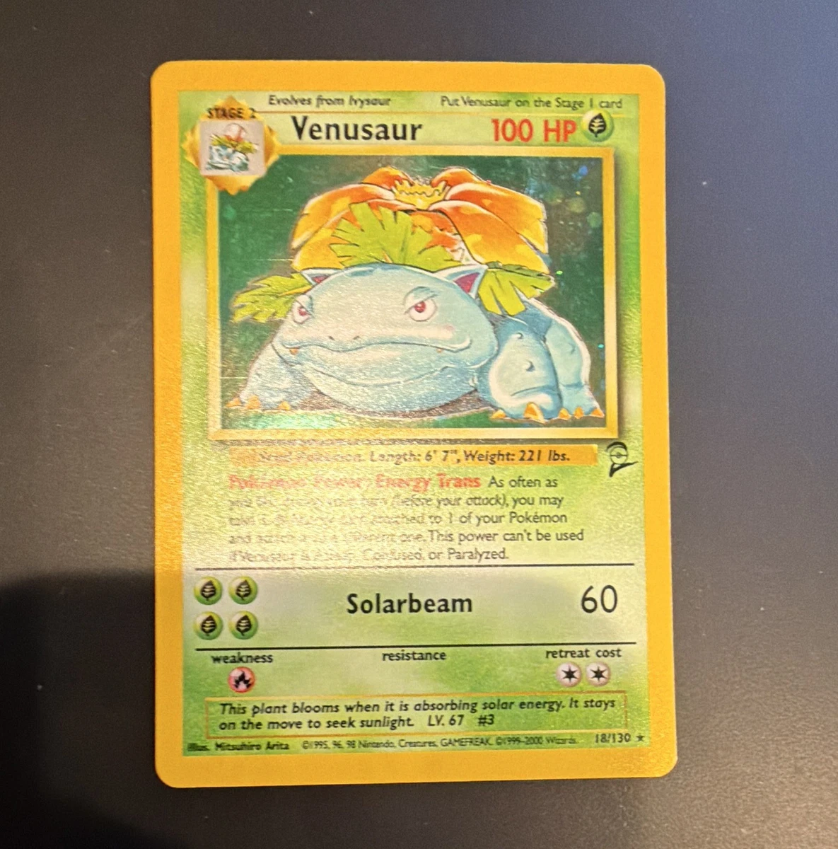 Venusaur Pokémon TCG Holo Rare Base Set 2 Individual Collectible