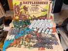 LOUIS MARX BATTLEGROUND 4757 WWII PLAY SET with BOX - Lots of Extras USA Germany