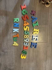 Mixed Lot Fridge Magnetic Letters and Numbers 24 pc Various Color