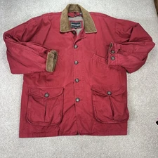 Vintage Men's Chore Coat Jacket Red Flannel Heavy Work Insulated Button L Farm