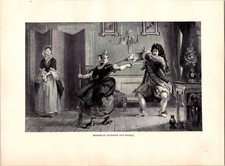 Monsieur Jourdain & Nicole Le Bourgeois CR Leslie 1902 Book Plate Print TL16