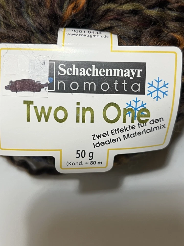 Schachenmayr TWO IN ONE Yarn #11 Acrylic/Wool/Polyester blend 50gr ea. Set of 5 - Image 3 of 4