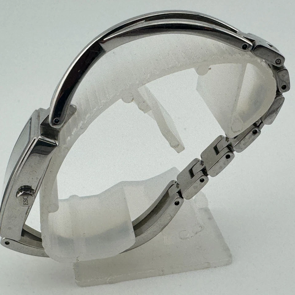 ESQ Reloj de Cuarzo Suizo Mujer Plata Acero Barril MOP Dial Analógico Nueva Batería 6.5" Foto 4 de 4