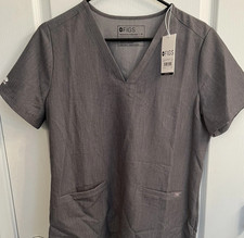 Figs FW1100 Women's Sz M Graphite Gray Casma Three-Pocket Scrub Top