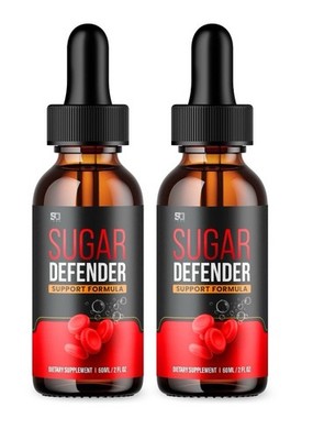 2 Pack Sugar Defender Sugar Defender Blood Sugar Support Liquid Supplement 2oz