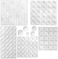 202 Pcs Combo Pack Clear Adhesive Bumper Pads, round Spherical Square, Self Adhe