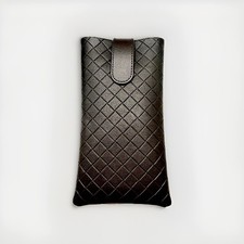Bottega Veneta Dark Brown Leather Cell phone/Sunglasses case