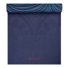 GAIAM REVERSIBLE YOGA MAT - (6MM) - TEAL MANDALA MANTRA