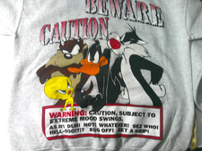 Vintage 1997 Looney Tunes Taz Tweety Daffy Sylvester Sweatshirt 90's Sz L RARE