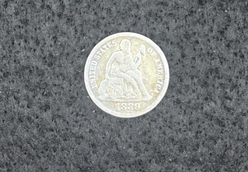 1889 Seated Liberty Dime 10c Ungraded Circulated US Silver Coin CC25632
