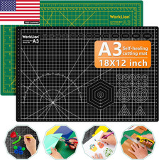 Self-Healing Cutting Mat 18" x 12" 5-Layer Double-Sided Rotary Mat Green  Blac