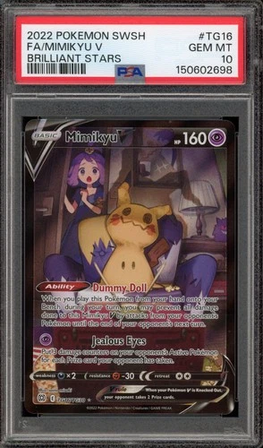 Pokemon Mimikyu V Brilliant Stars Trainer Gallery Full Art #TG16 PSA 10 Gem Mint