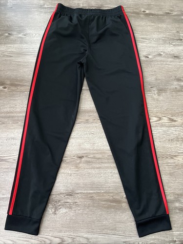 Adidas Tricot Jogger Pants Boys Large Black Cuffed Ankle - Picture 13 of 15