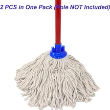 2 PCS Cotton String Screw on Mop Replacement Head Compatible with All Standard $