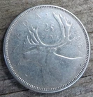 1964 Canada Canadian Caribou Quarter 25 Cents Elizabeth II 80% Silver Coin