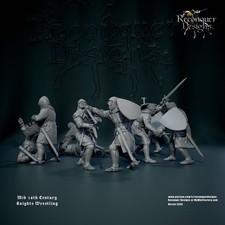 28mm Mid 14th c Knights wrestling - Historical suitable for Hail Caesar&Midgaurd