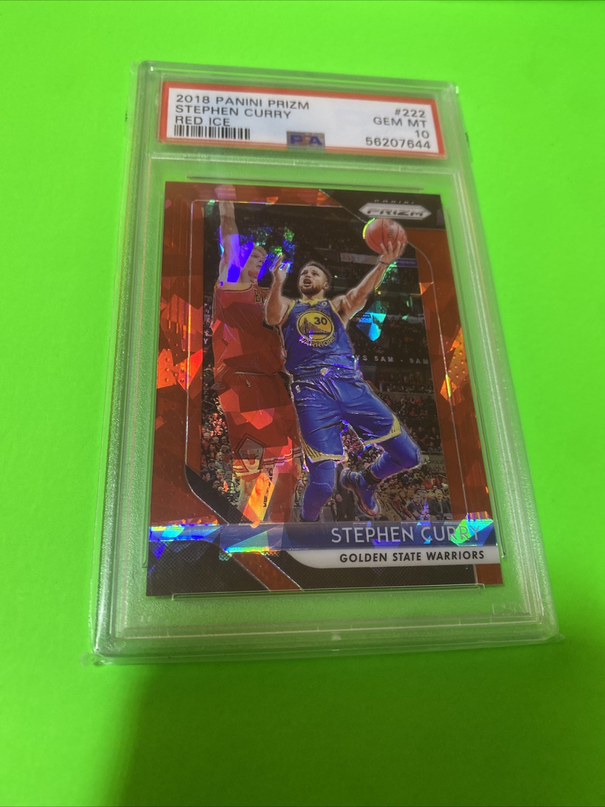 2018-19 Panini Prizm - Stephen Curry #222 Red Ice Prizm PSA-10