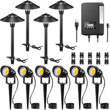 LED Low Voltage Landscape Lighting Kit with Transformer, 3000K Low