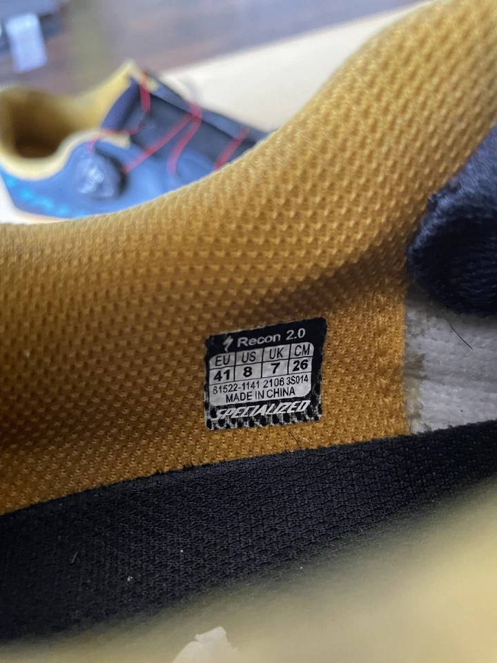 Size 8 - Specialized Recon 2.0 MTB Shoes cast blue/blue lagoon/brassy yellow - Image 2 of 4