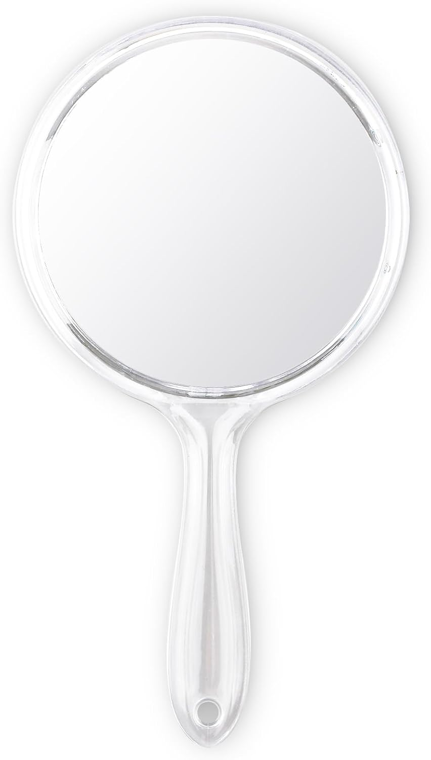 Hariendny Hand Mirror with Handle Double-Sided Handheld Mirror 1X/2X Magnifying