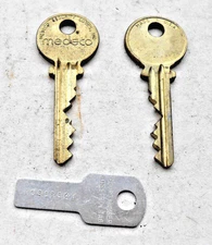  1 Pair Vintage MEDECO   High Security keys         1 side - blank good to stamp